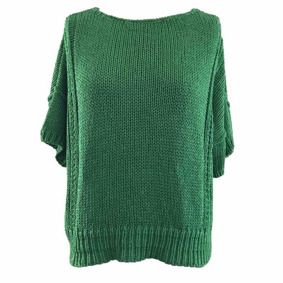 Vintage 80s 90s Liz Claiborne Green Silk Blend Knit Petite Cardigan Sweater S/M - Picture 2 of 9